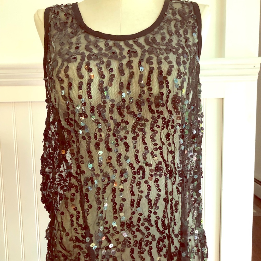Black sequin tank top